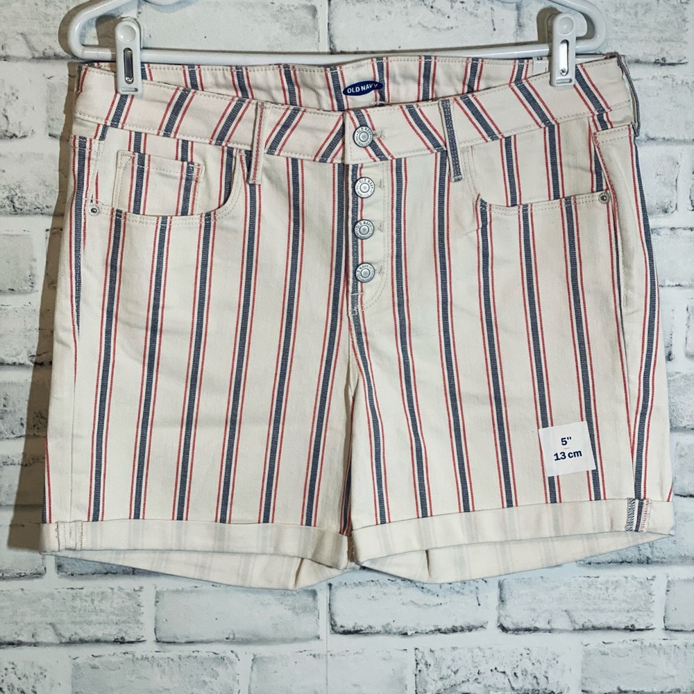 NWT Mid Rise Striped Shorts 12